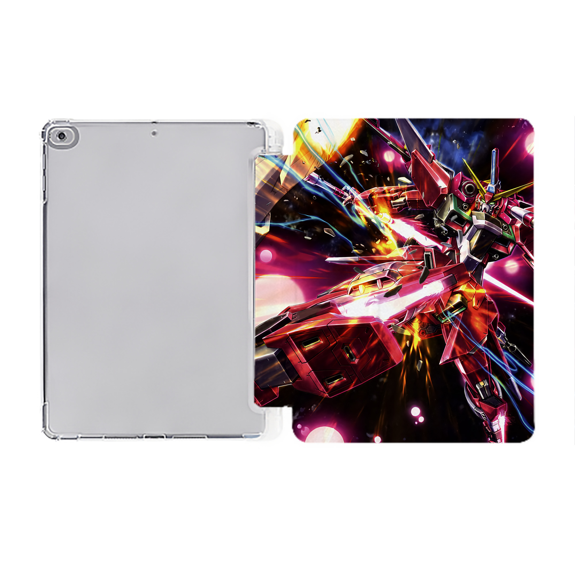 （画像用） 機動戦士ガンダム Mobile Suit Gundam IPad ケース ペン収納付き 三つ折りスタンド PUレザー×シリコン 対応機種9.5/10.5/10.9インチ